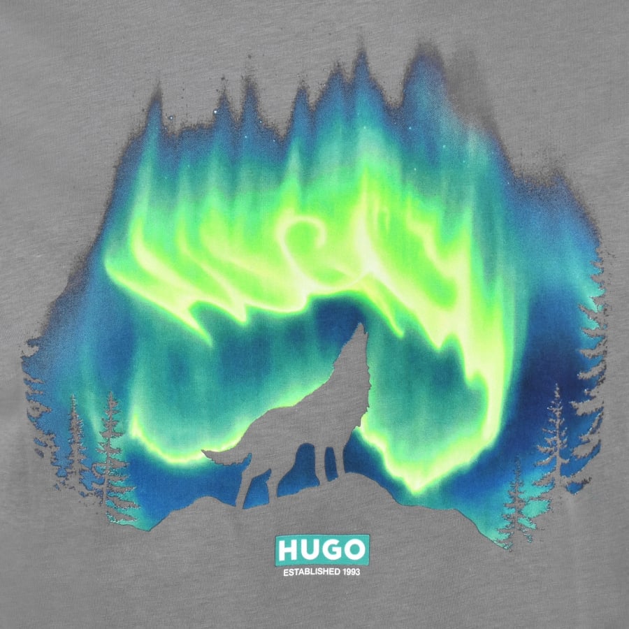 Image number 3 for HUGO Blue Norostee T Shirt Grey