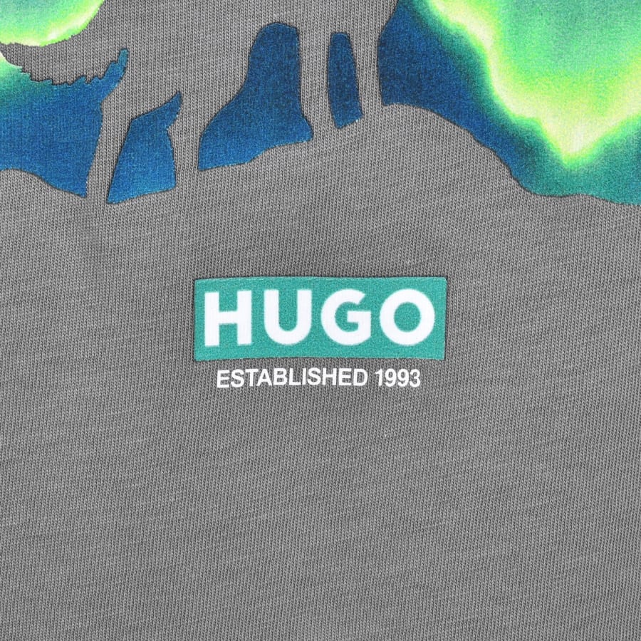 Image number 4 for HUGO Blue Norostee T Shirt Grey