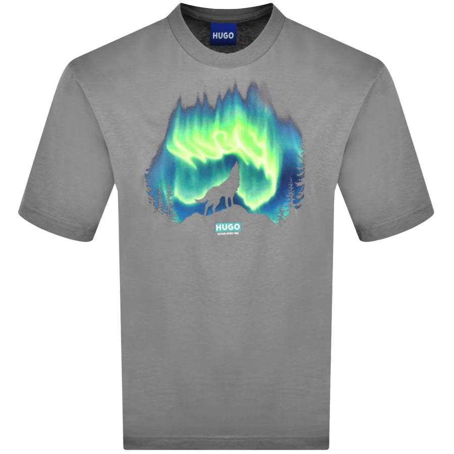 Image number 1 for HUGO Blue Norostee T Shirt Grey