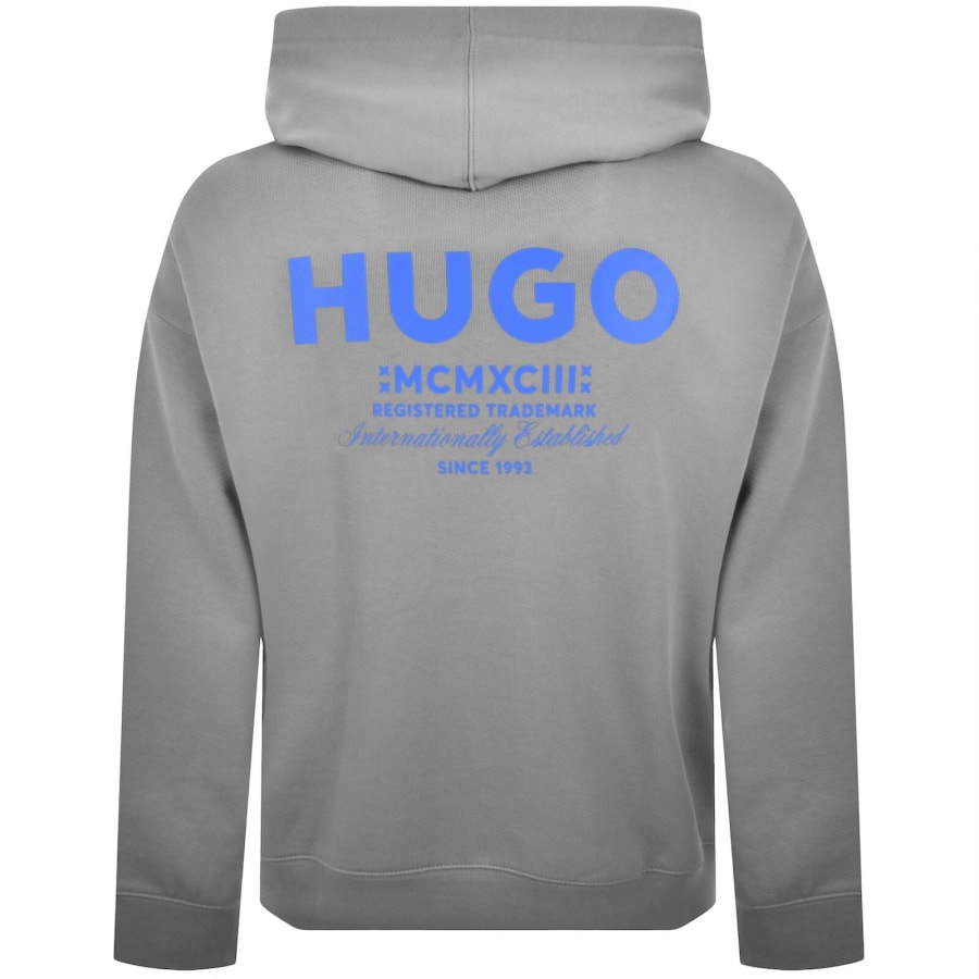 Image number 5 for HUGO Blue Nazardo Hoodie Grey
