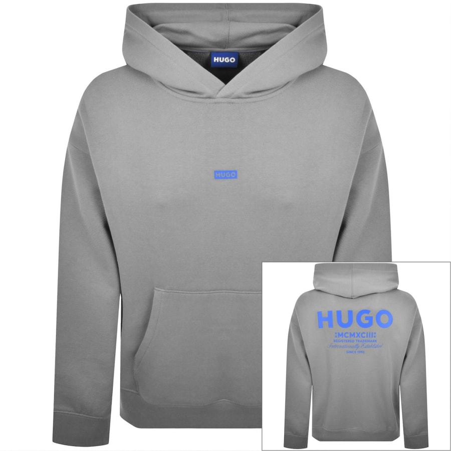 Image number 1 for HUGO Blue Nazardo Hoodie Grey