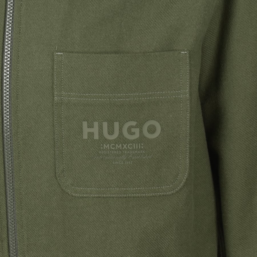 Image number 3 for HUGO Blue Eblo Overshirt Green