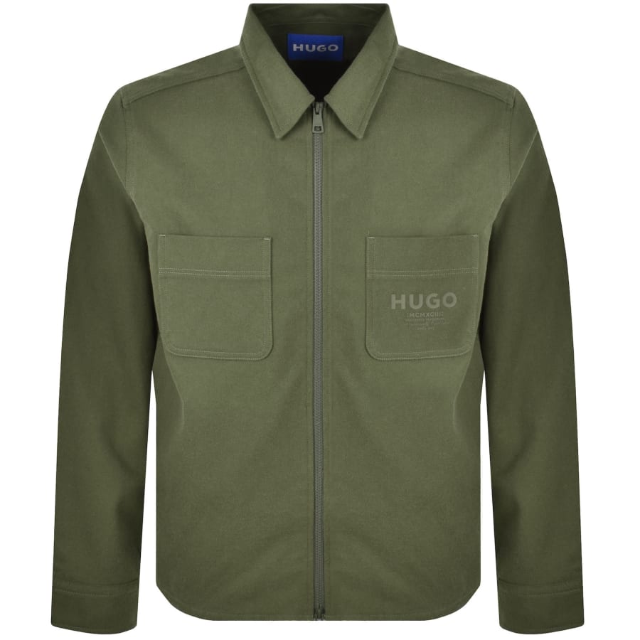 Image number 1 for HUGO Blue Eblo Overshirt Green