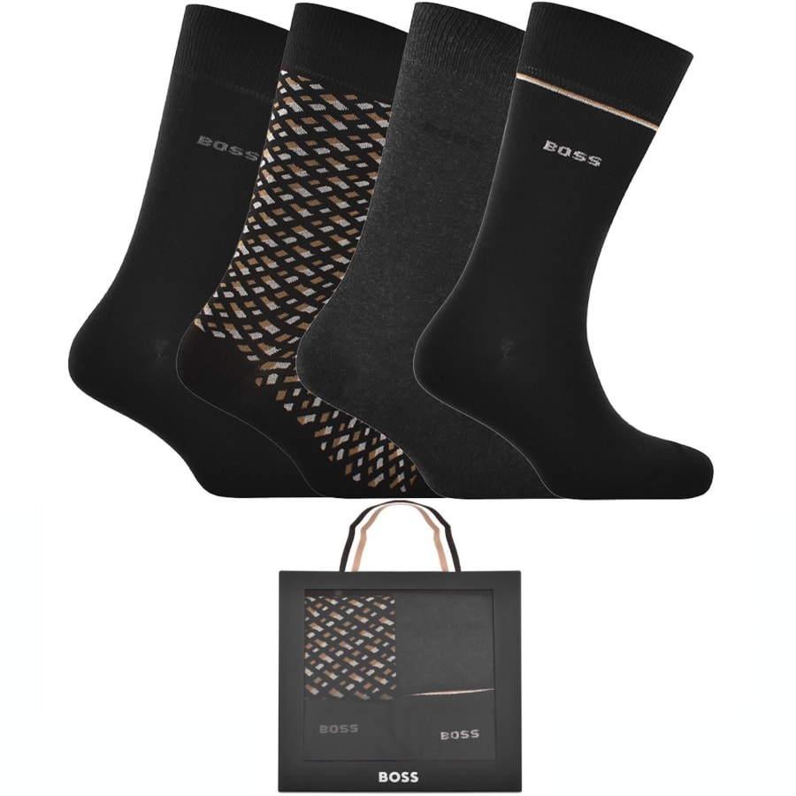 Image number 1 for BOSS 4 Pack Socks Black
