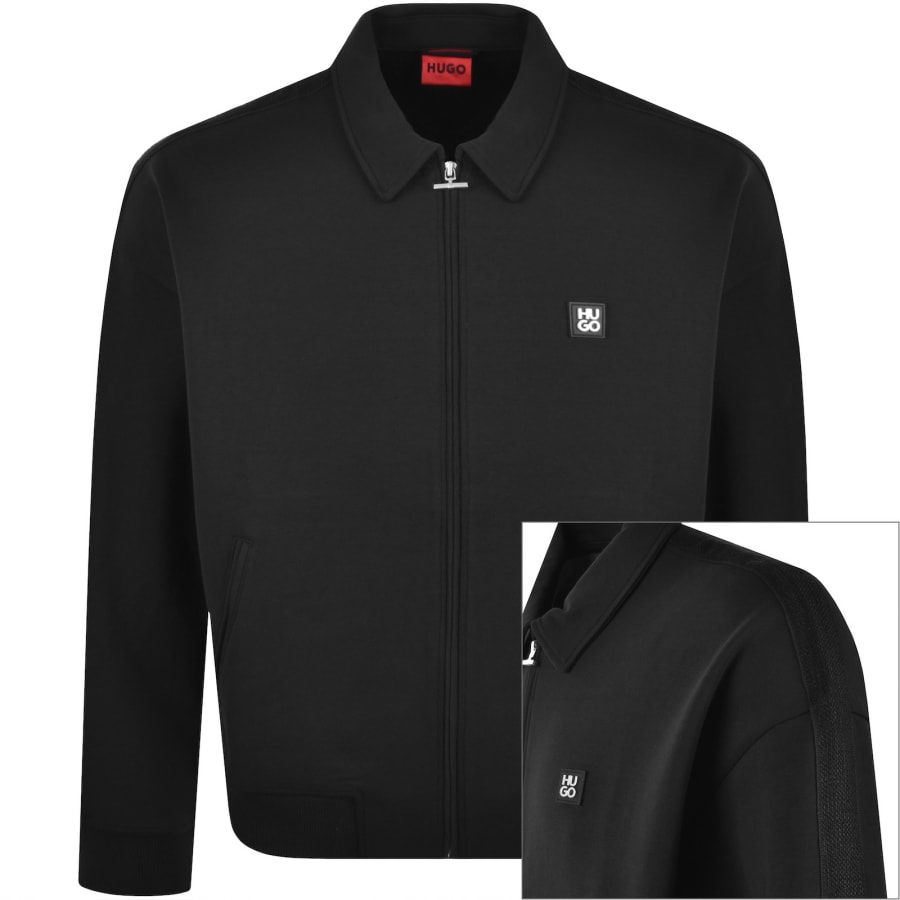 Image number 1 for HUGO Dery Full Zip Sweatshirt Black