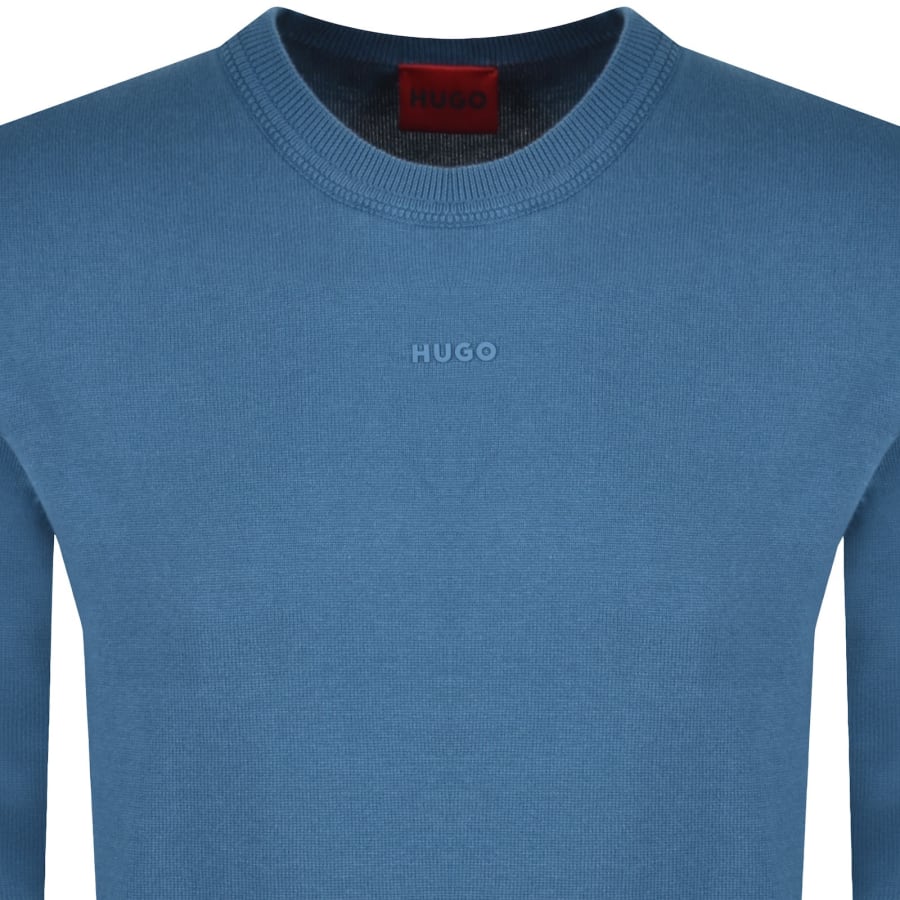Image number 2 for HUGO San Cassius Knit Jumper Blue