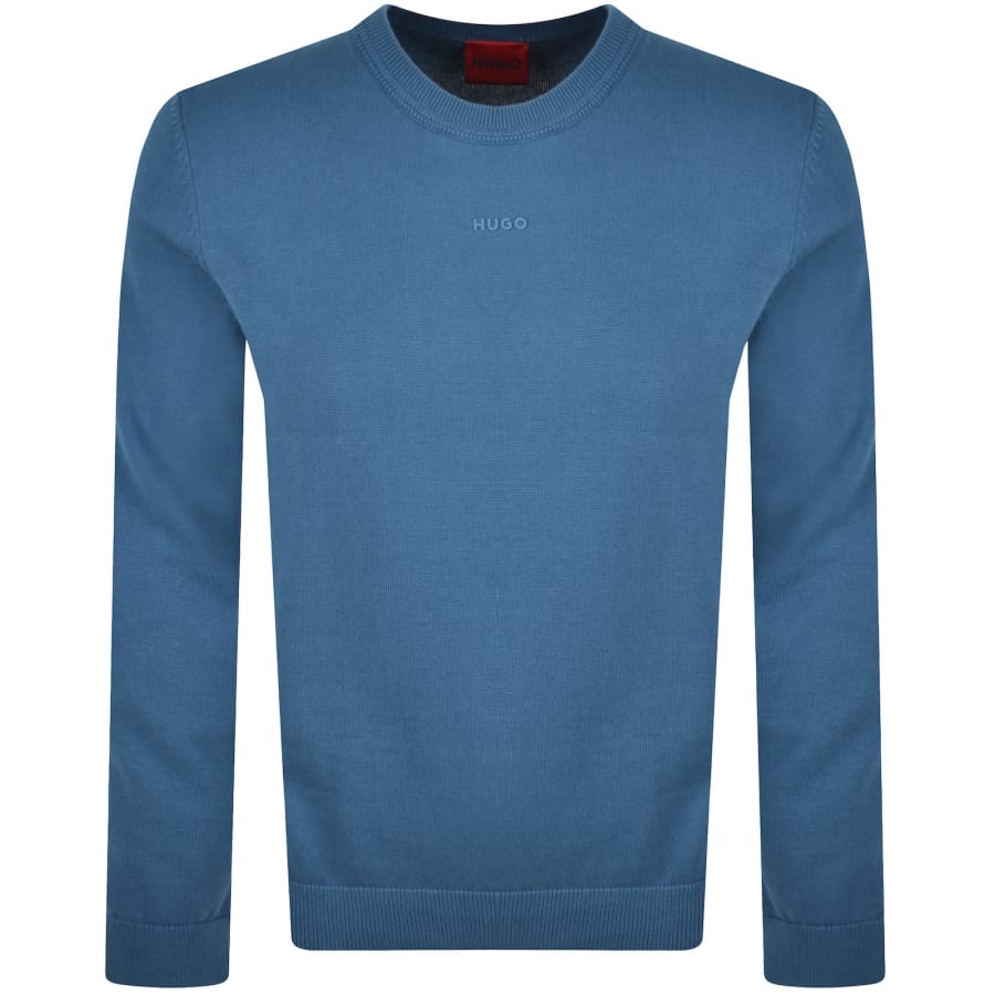 Image number 1 for HUGO San Cassius Knit Jumper Blue