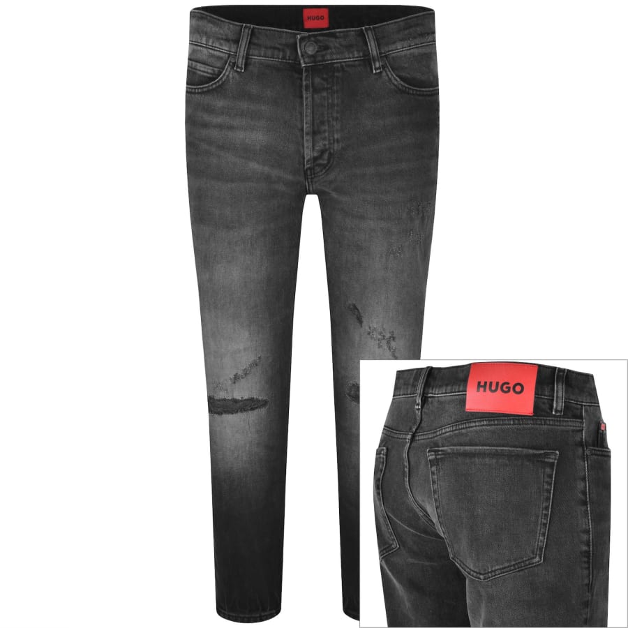 Image number 1 for HUGO 634 Tapered Fit Jeans Mid Wash Grey