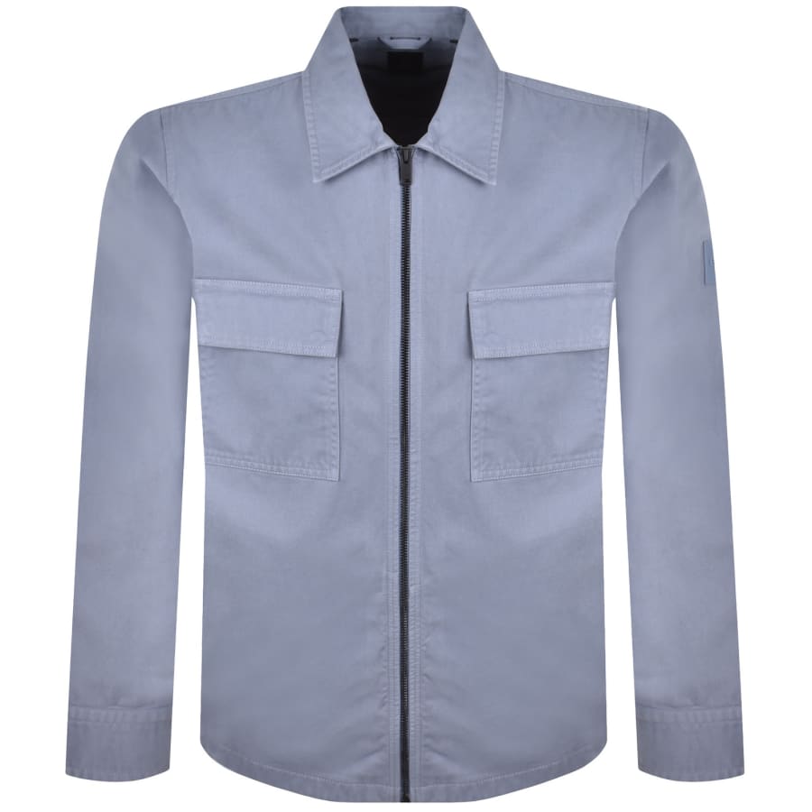 Image number 2 for BOSS Lorum Full Zip Overshirt Blue