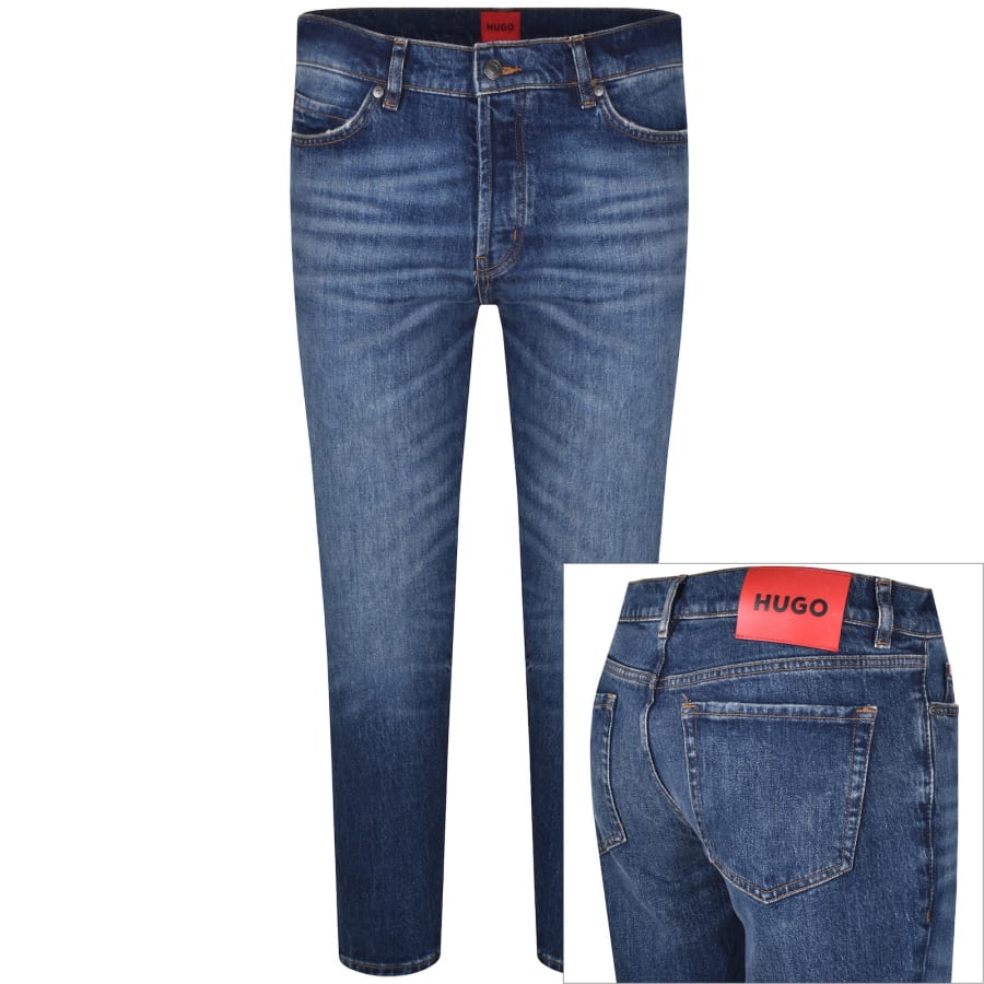 Image number 1 for HUGO 634 Tapered Fit Jeans Mid Wash Blue