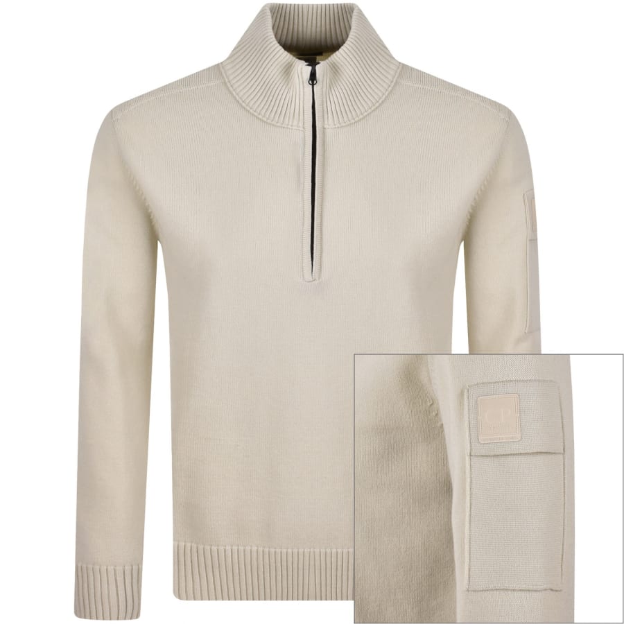 Image number 1 for CP Company Merino Wool Jumper Beige