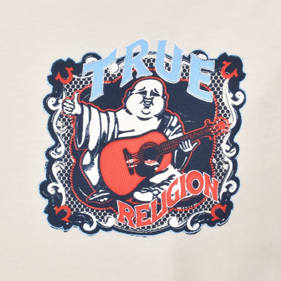 Image number 4 for True Religion Buddha Motif T Shirt Winter White