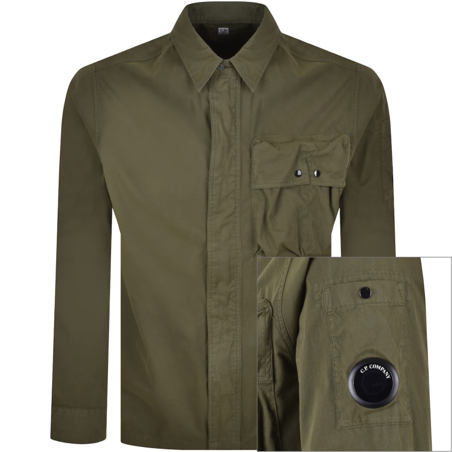 Image number 1 for CP Company Long Sleeve Shirt Green