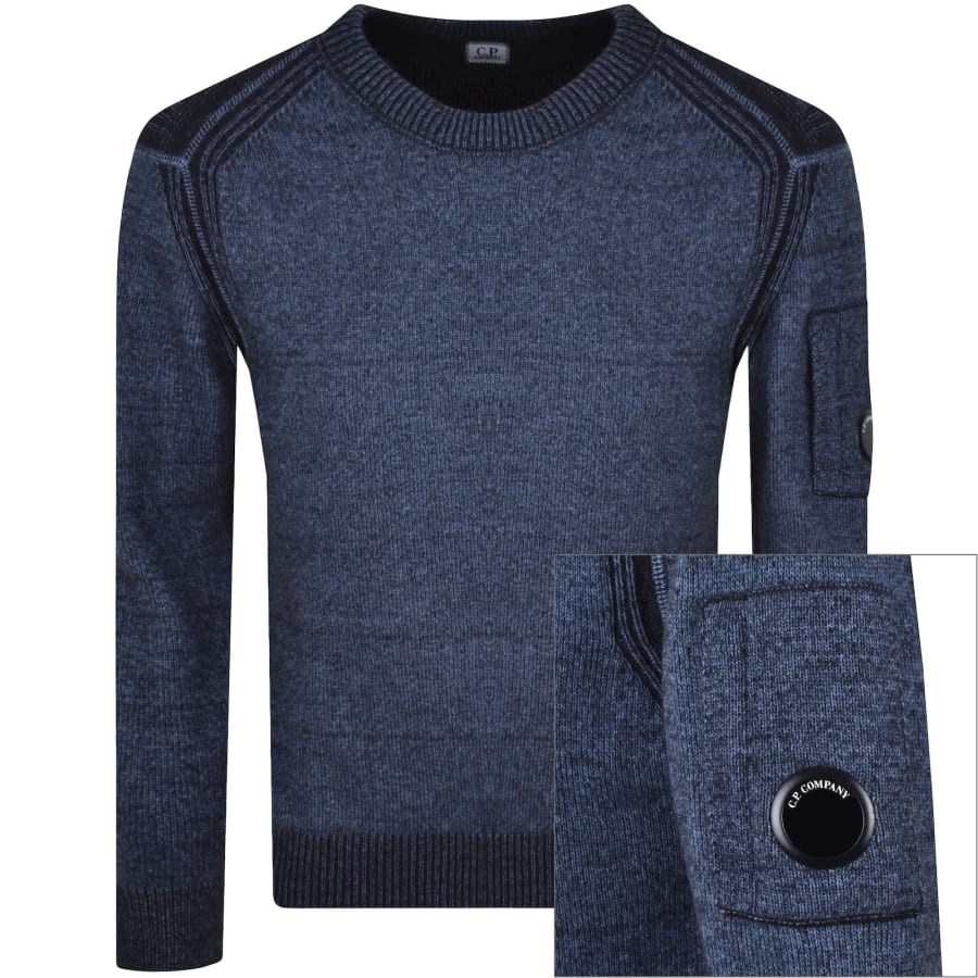 Image number 1 for CP Company Knit Jumper Blue