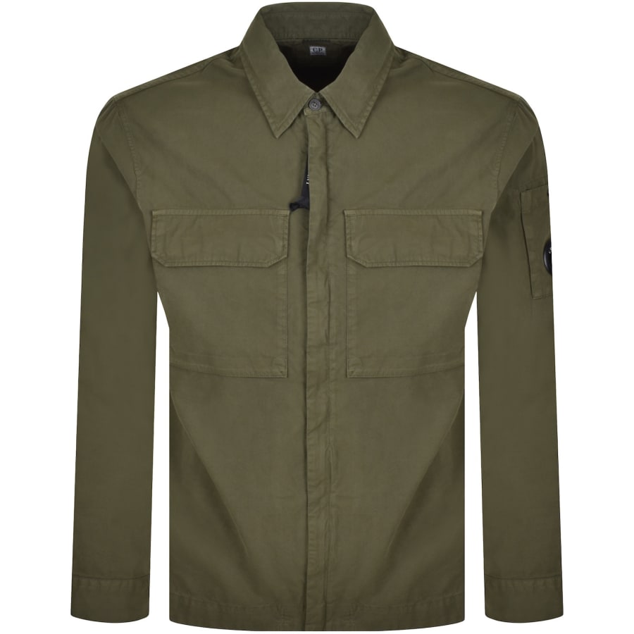 Image number 2 for CP Company Gabardine Overshirt Green