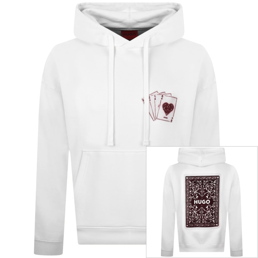 Image number 1 for HUGO Dewer Hoodie Natural White