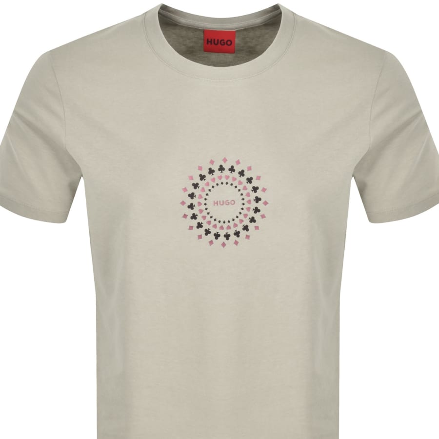 Image number 2 for HUGO Dahr T Shirt Medium Beige