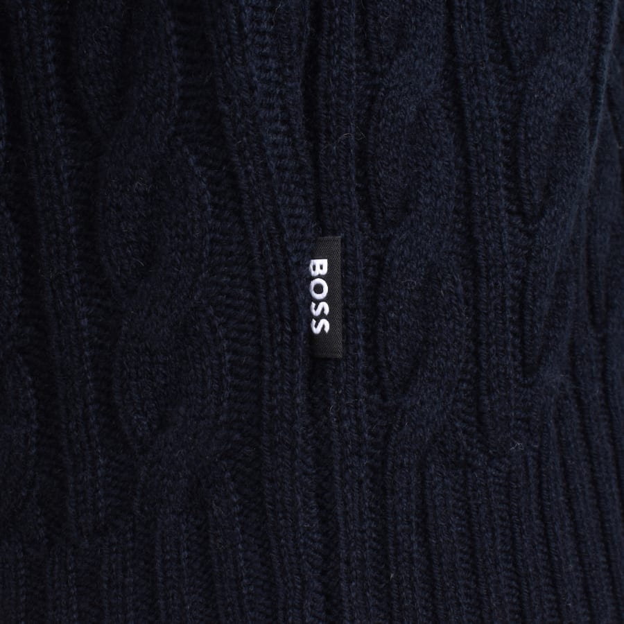 Image number 3 for BOSS Furore Wool Cashmere Jumper Navy