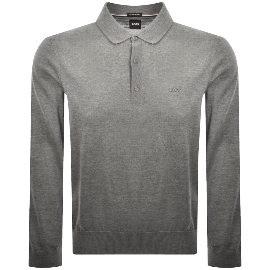 Image number 1 for BOSS Lancione Merino Wool Knit Polo Brown