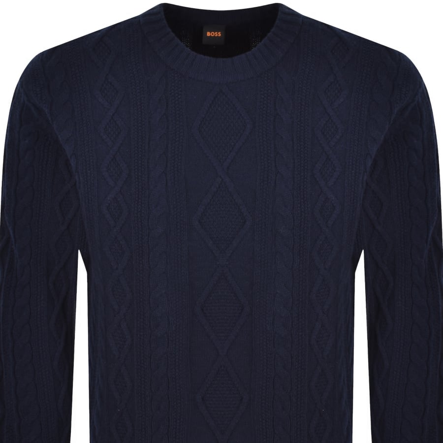 Image number 2 for BOSS Arteccio Wool Knit Jumper Navy