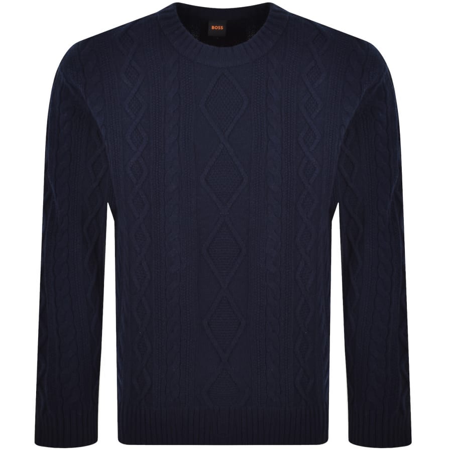 Image number 1 for BOSS Arteccio Wool Knit Jumper Navy