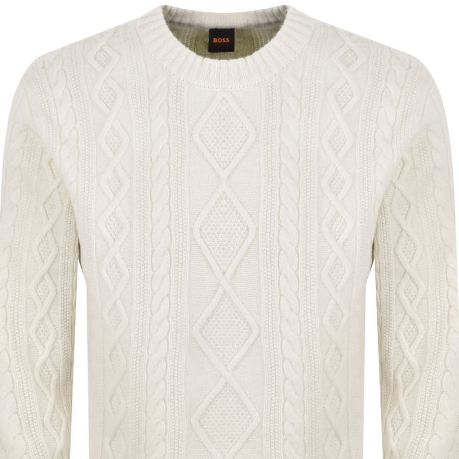 Image number 2 for BOSS Arteccio Wool Knit Jumper Cream