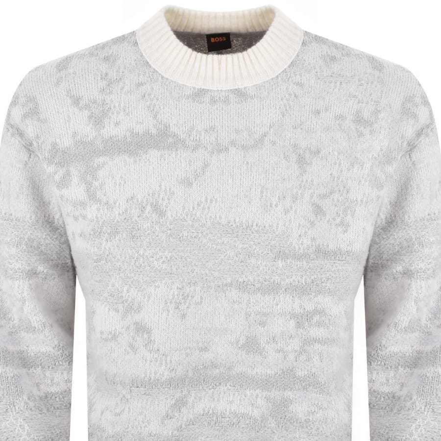 Image number 2 for BOSS Kastet Wool Knit Jumper Cream