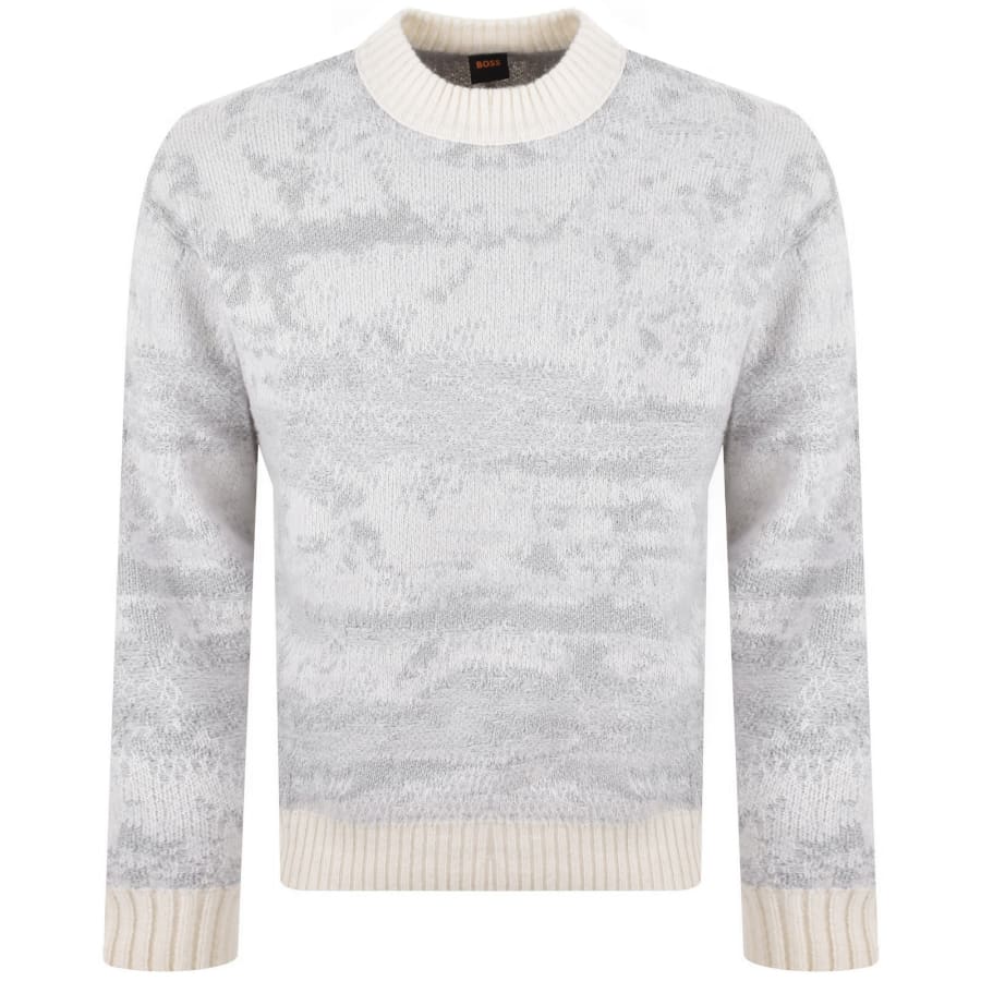 Image number 1 for BOSS Kastet Wool Knit Jumper Cream