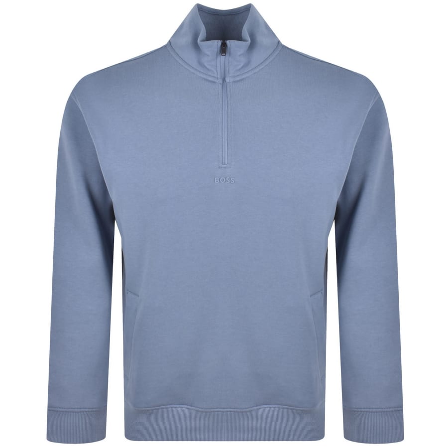 Image number 1 for BOSS Zesmall Zip Sweatshirt Blue
