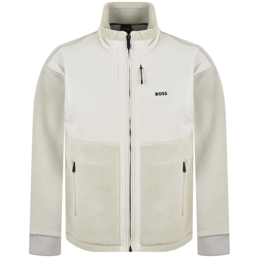 Image number 1 for BOSS Sveedy Fleece Jacket Light Beige