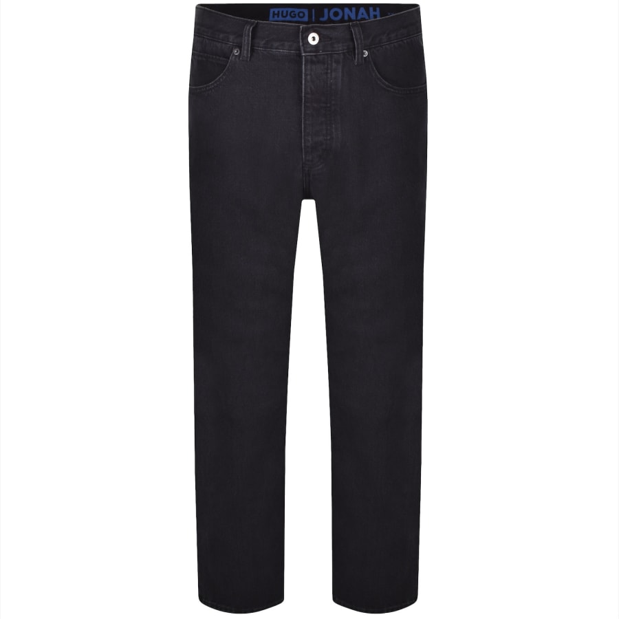 Image number 2 for HUGO Blue Jonah Straight Fit Jeans Black
