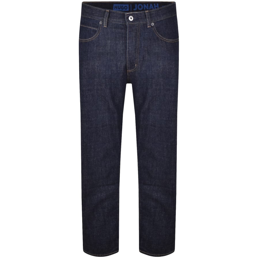 Image number 2 for HUGO Blue Jonah Straight Fit Jeans Dark Blue