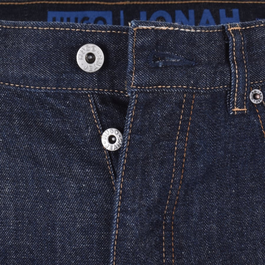 Image number 5 for HUGO Blue Jonah Straight Fit Jeans Dark Blue