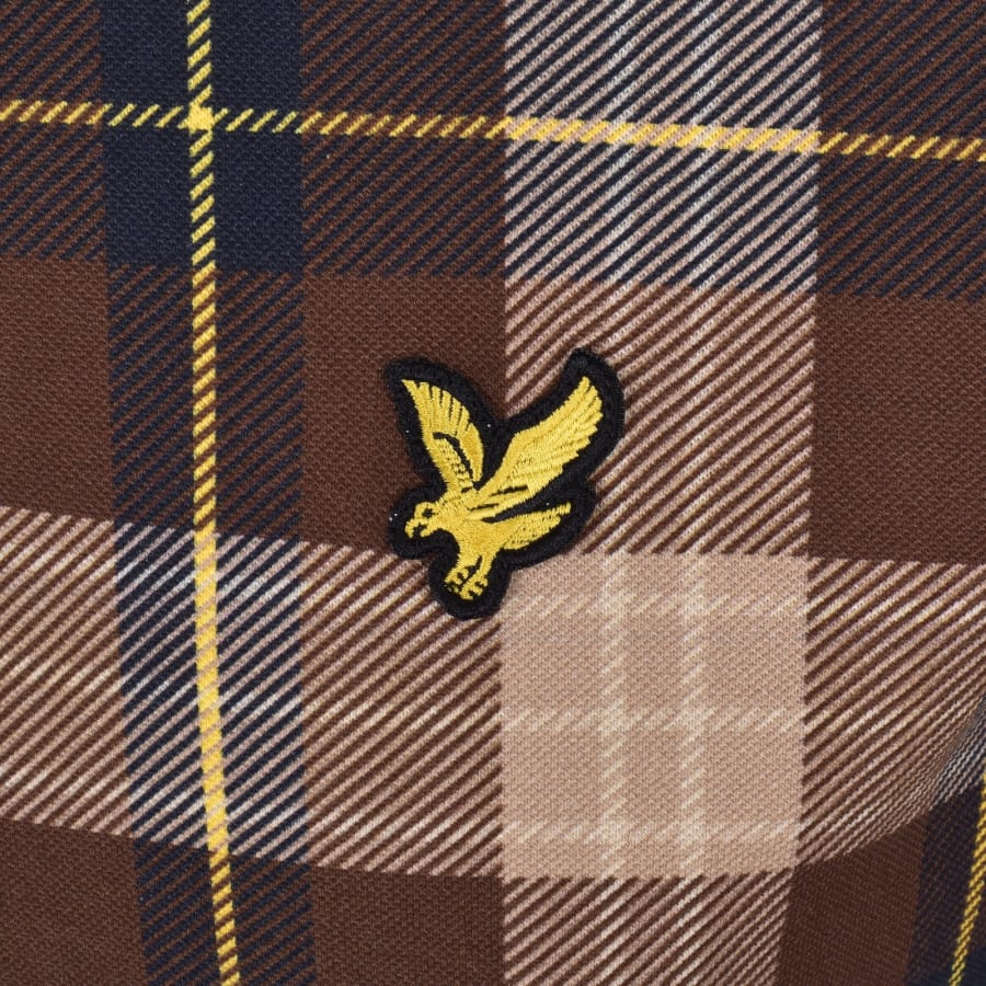 Image number 3 for Lyle And Scott Archive Tartan Polo Shirt Brown