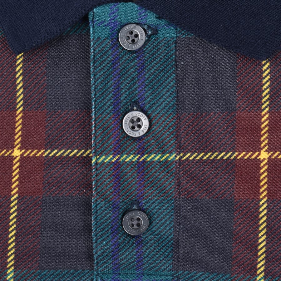 Image number 4 for Lyle And Scott Archive Tartan Polo Shirt Navy