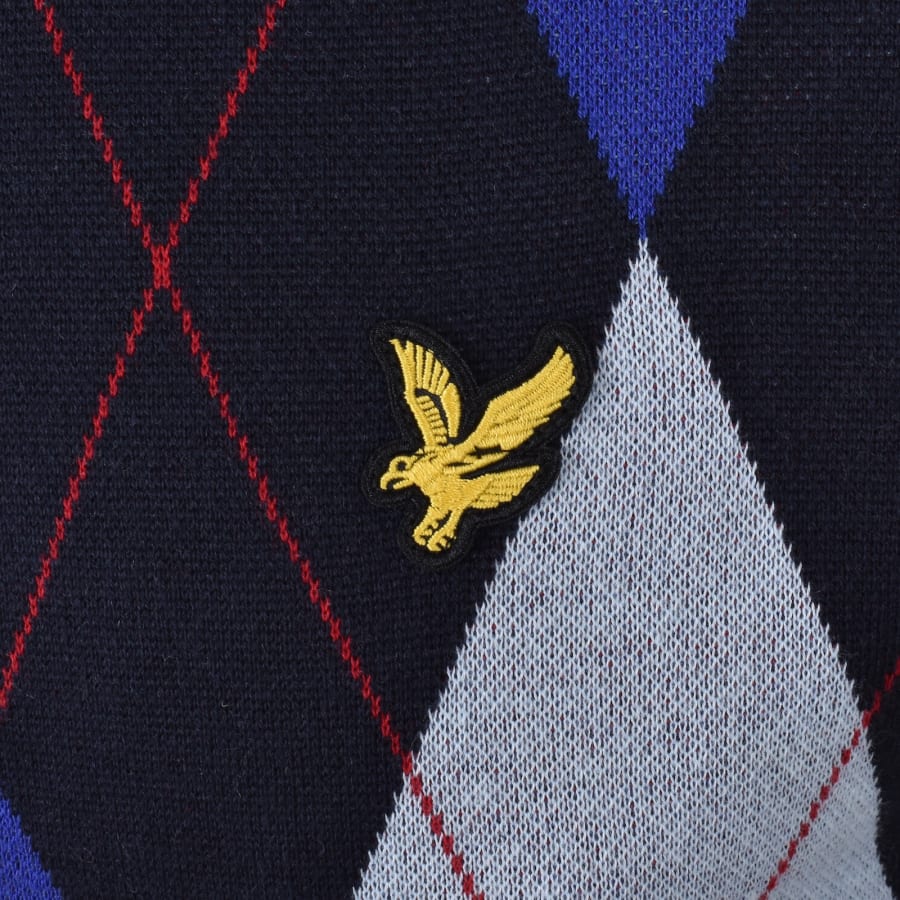 Image number 3 for Lyle And Scott Argyle Knitted Jumper Navy