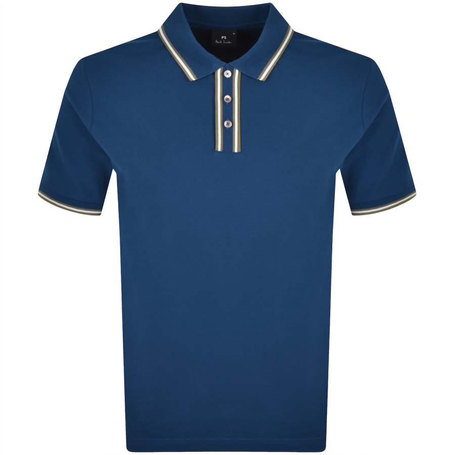 Image number 1 for Paul Smith Regular Fit Polo T Shirt Blue