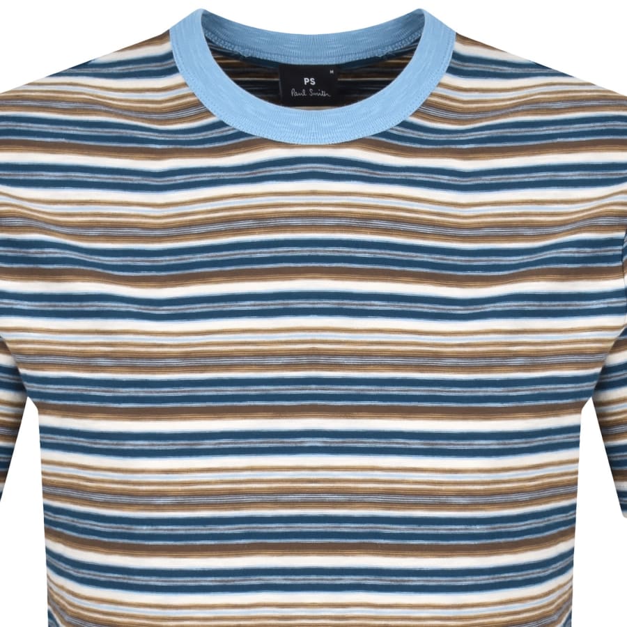 Image number 2 for Paul Smith Striped Regular Fit T Shirt Blue