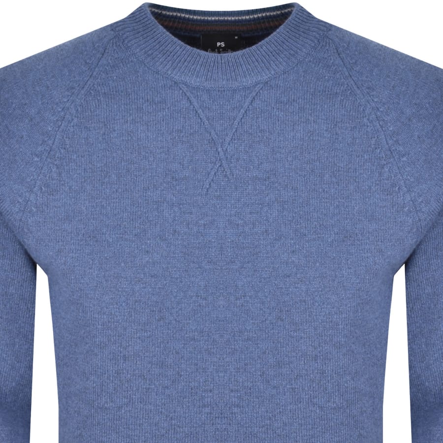 Image number 2 for Paul Smith Crew Neck Knit Jumper Blue