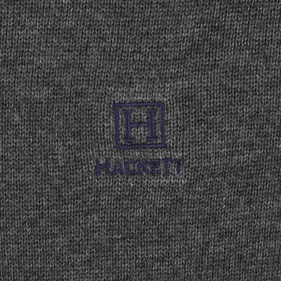 Image number 3 for Hackett Heritage Half Zip Sweatshirt Grey