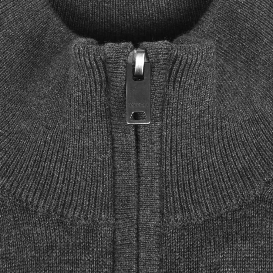 Image number 4 for Hackett Heritage Half Zip Sweatshirt Grey