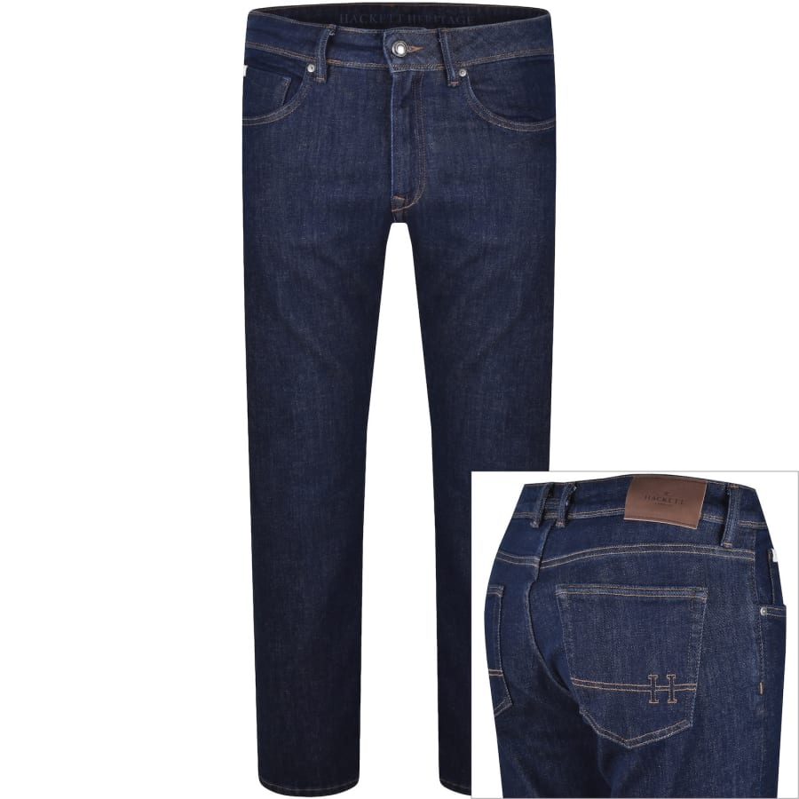 Image number 1 for Hackett Heritage Rinse Denim Jeans Blue