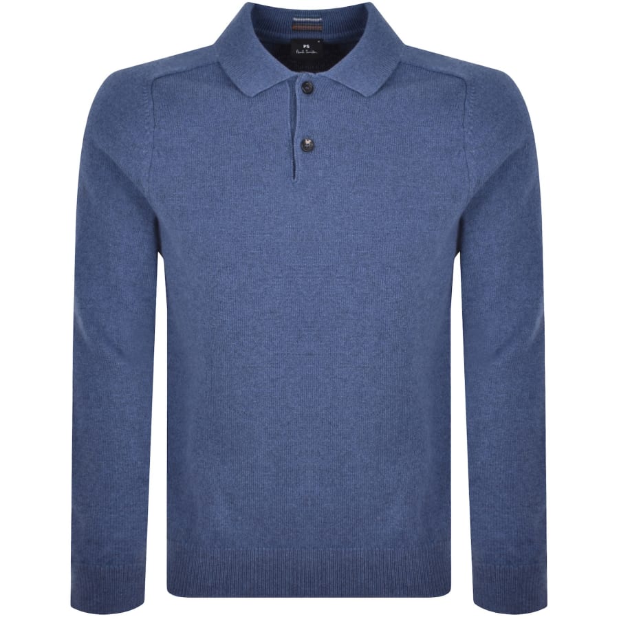 Image number 1 for Paul Smith Long Sleeve Polo Jumper Blue