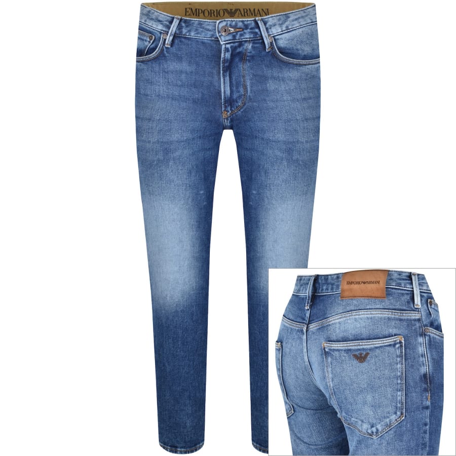 Image number 1 for Emporio Armani J06 Slim Fit Jeans Blue