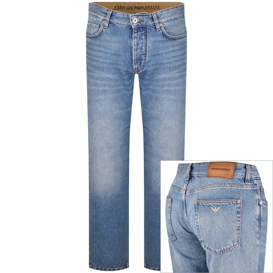 Image number 1 for Emporio Armani J113 Regular Fit Jeans Blue