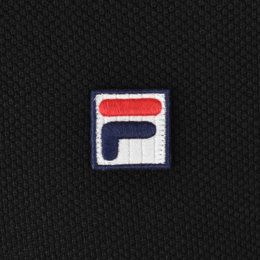Image number 3 for Fila Quarter Zip Long Sleeve Polo Shirt Black
