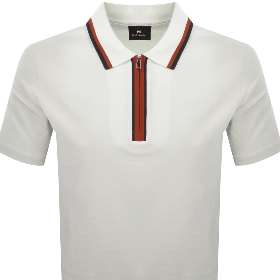 Image number 2 for Paul Smith Tipped Polo T Shirt Off White