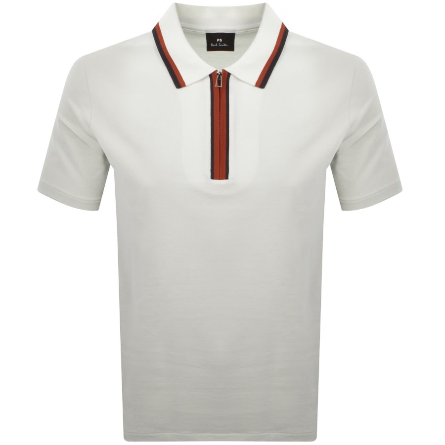 Image number 1 for Paul Smith Tipped Polo T Shirt Off White