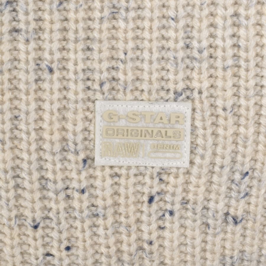 Image number 3 for G-Star Half Zip Knit Jumper Cream