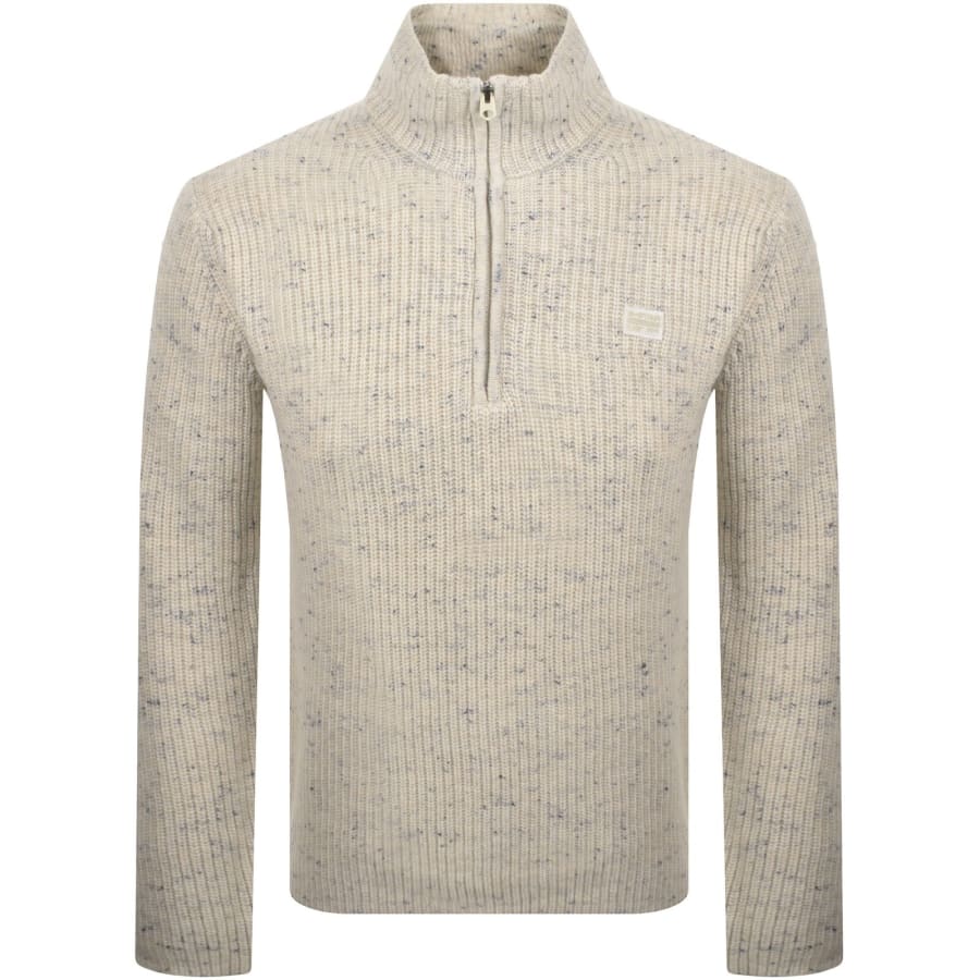 Image number 1 for G-Star Half Zip Knit Jumper Cream
